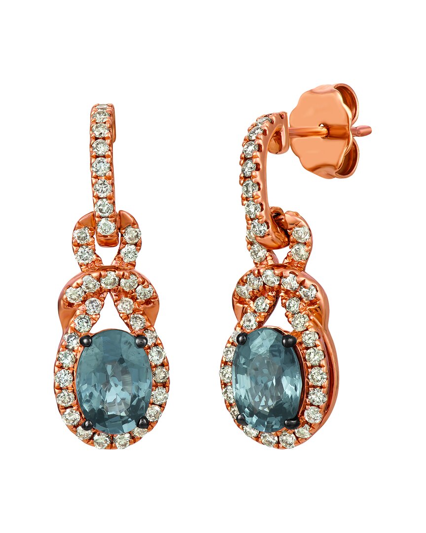 Le Vian 14k Rose Gold 1.90 Ct. Tw. Diamond & Gray Spinel Drop Earrings In Brown