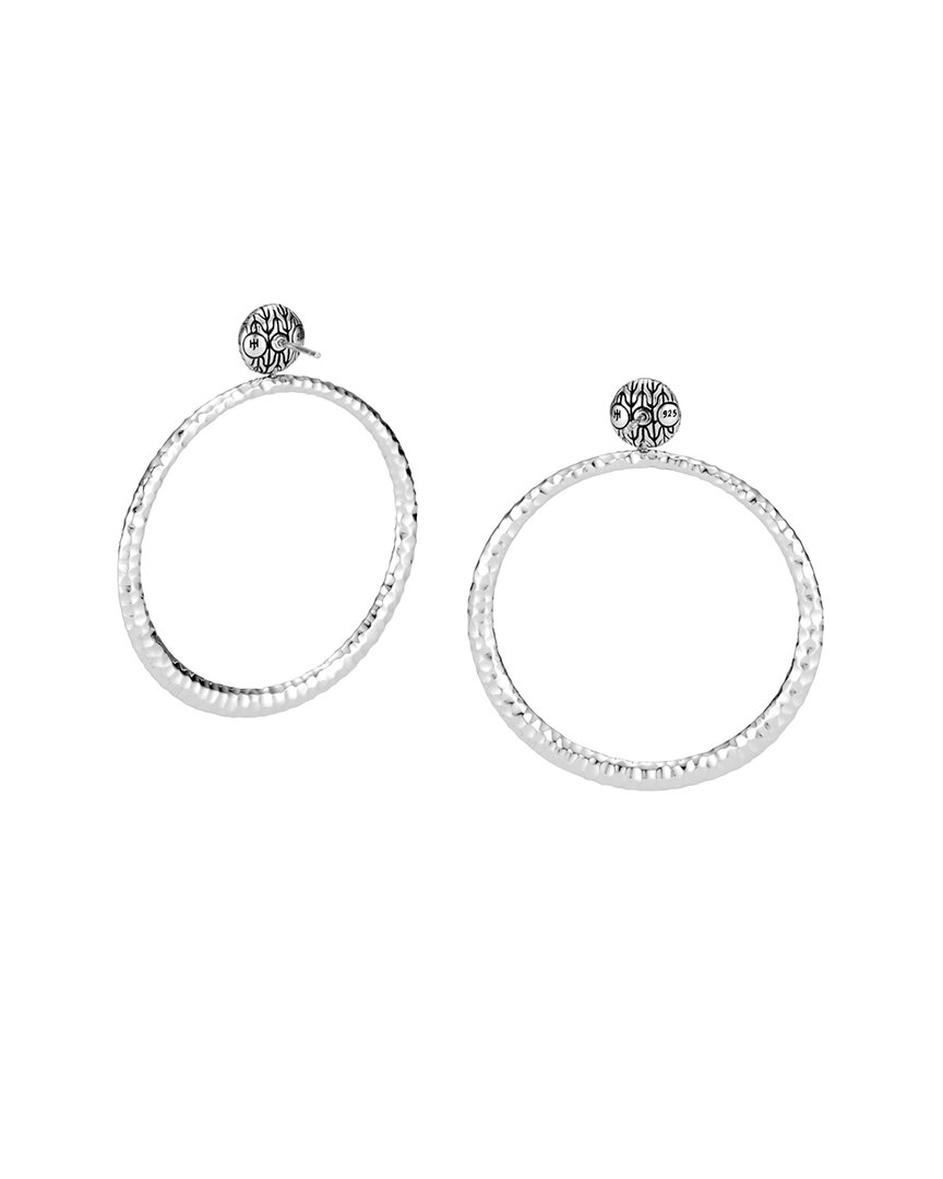 John Hardy Classic Chain Hammered Silver Round Earrings