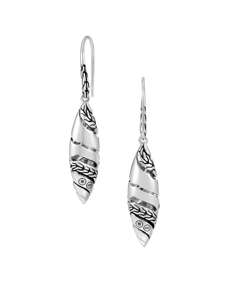 John Hardy Essentials Silver Blue Sapphire Drop Earrings