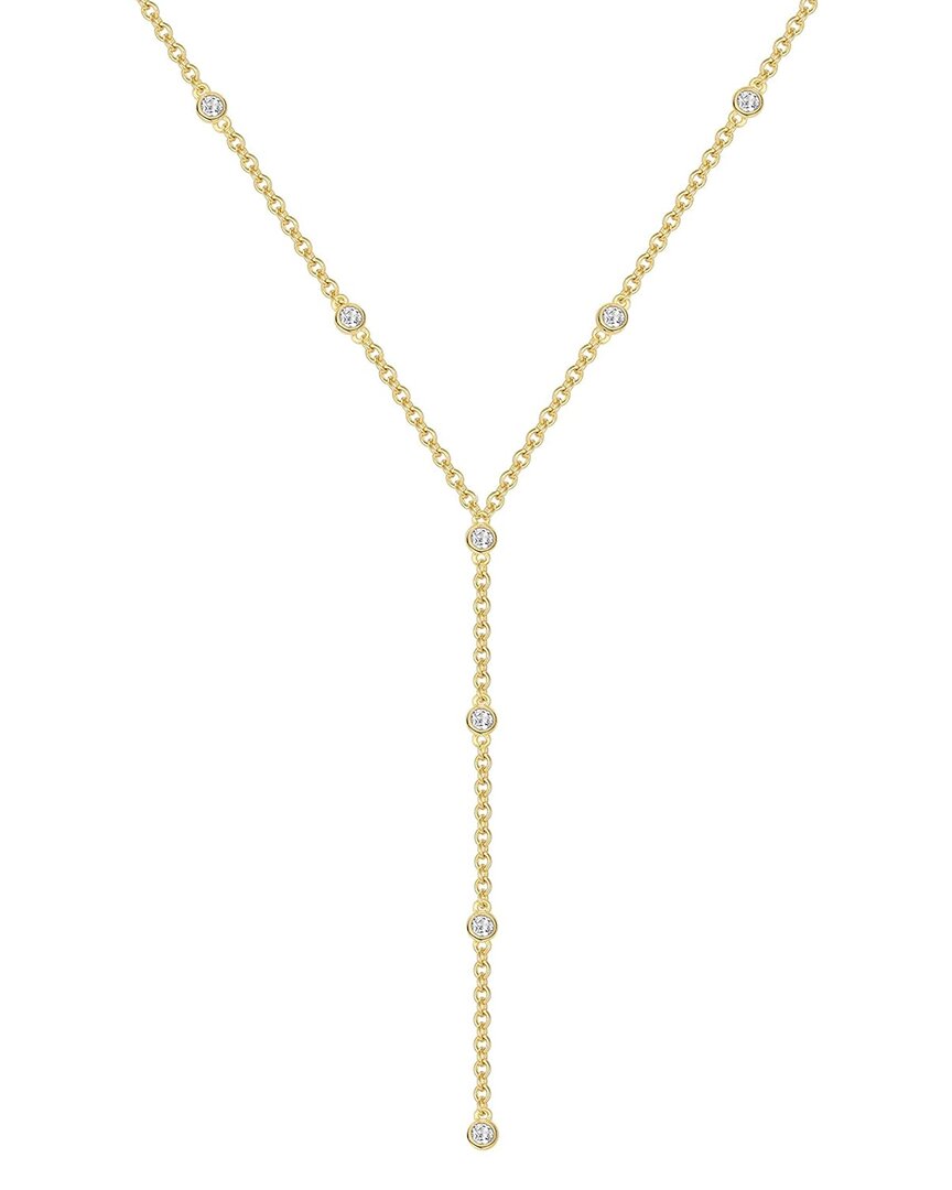 Liv Oliver 18k Plated Drop Necklace In Blue