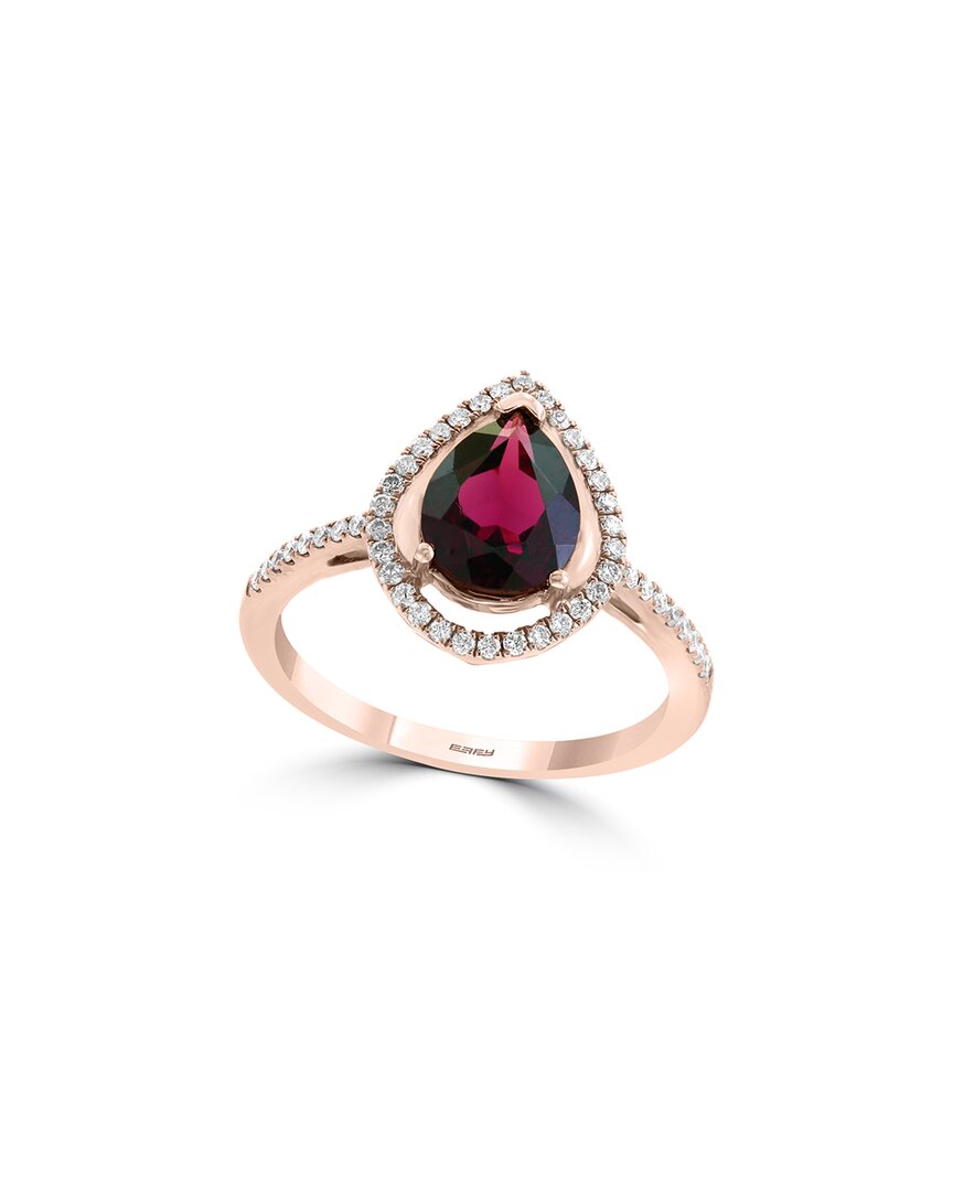 Effy Fine Jewelry 14k Rose Gold 1.46 Ct. Tw. Diamond & Rhodolite Ring