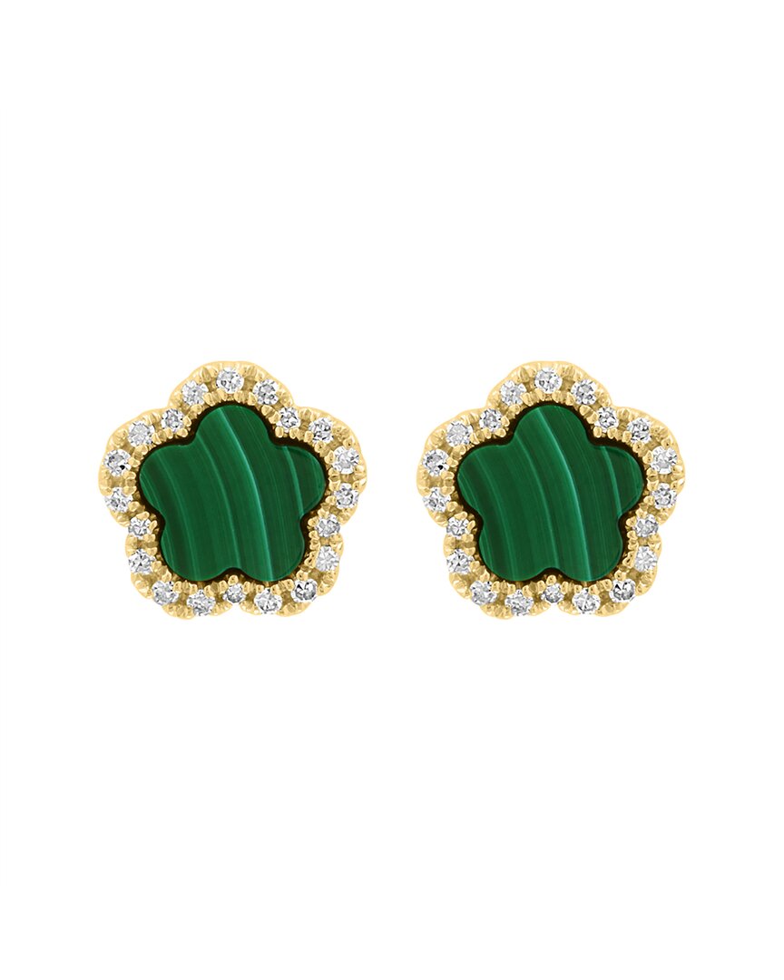 Effy Fine Jewelry 14K 1.06 ct. tw. Diamond & Malachite Earrings