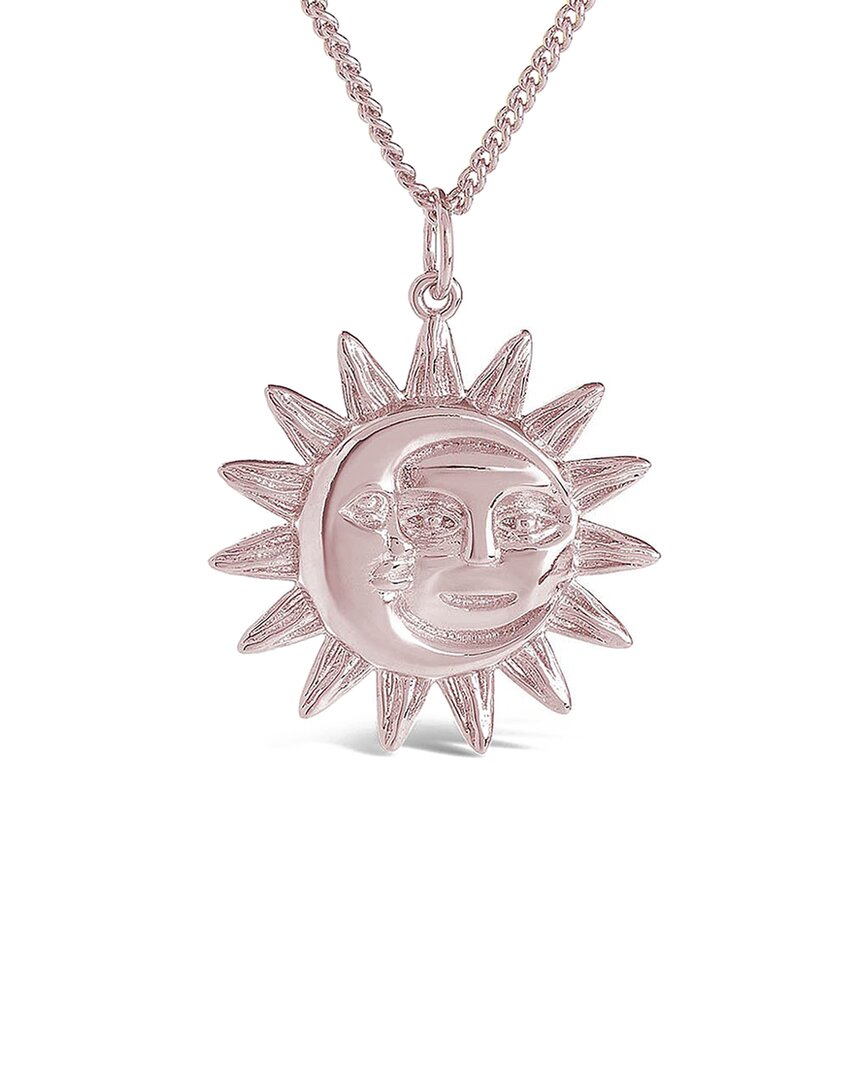 Sterling Forever 14k Rose Gold Plated Moon & Sun Pendant Necklace