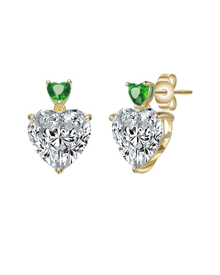 Genevive 14k Over Silver Cz Drop Earrings