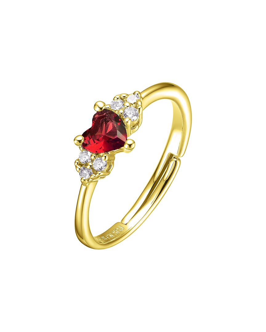 Genevive 14k Over Silver Cz Ring