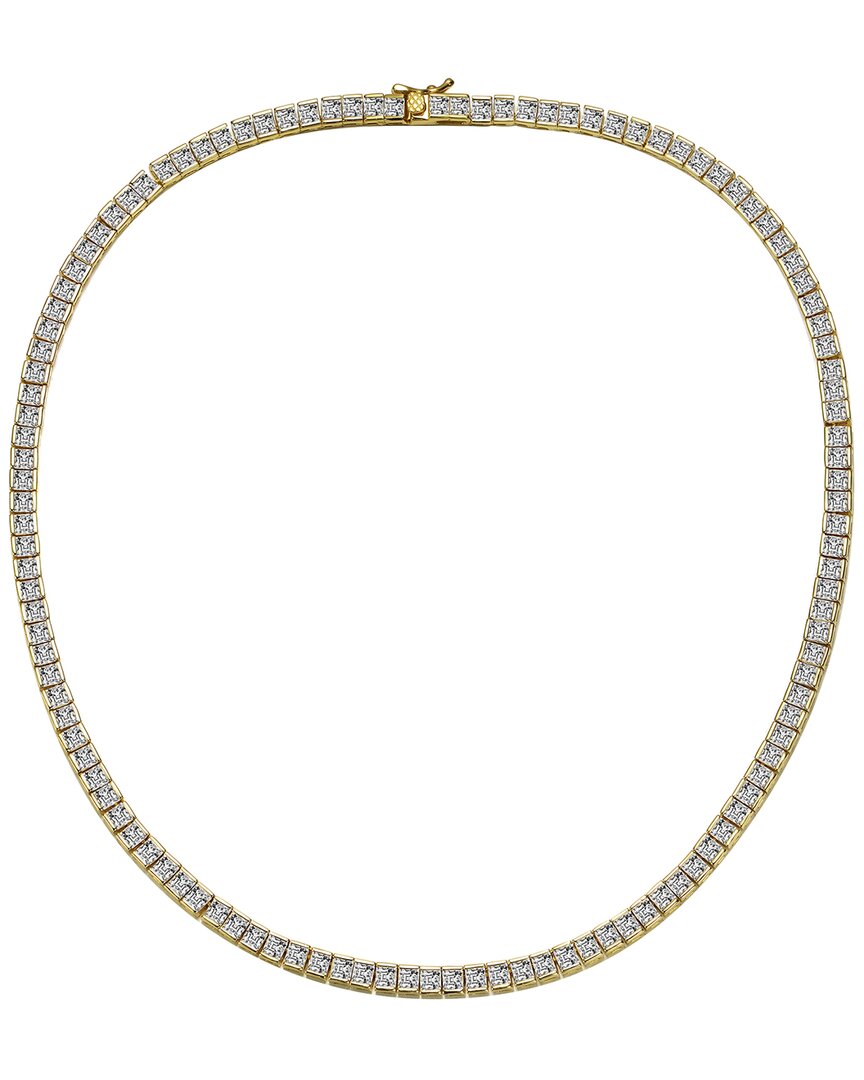 Genevive 14k Over Silver Cz Tennis Necklace