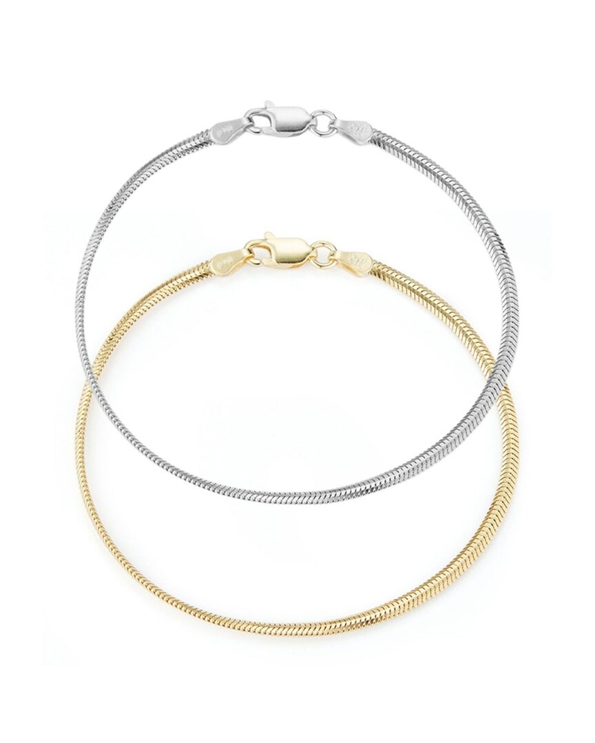 Glaze Jewelry 18k Over Silver Snake Chain Bracelet