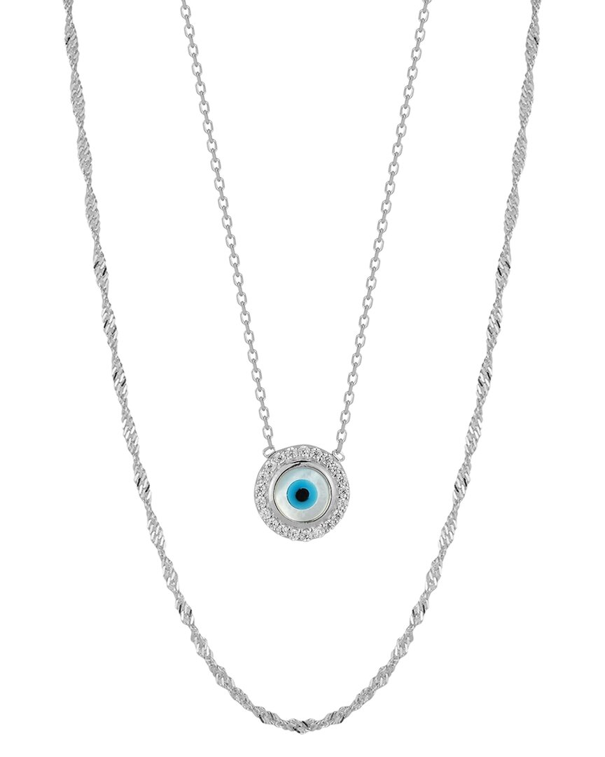 Glaze Jewelry Silver Cz Singapore & Evil Eye Necklace Set