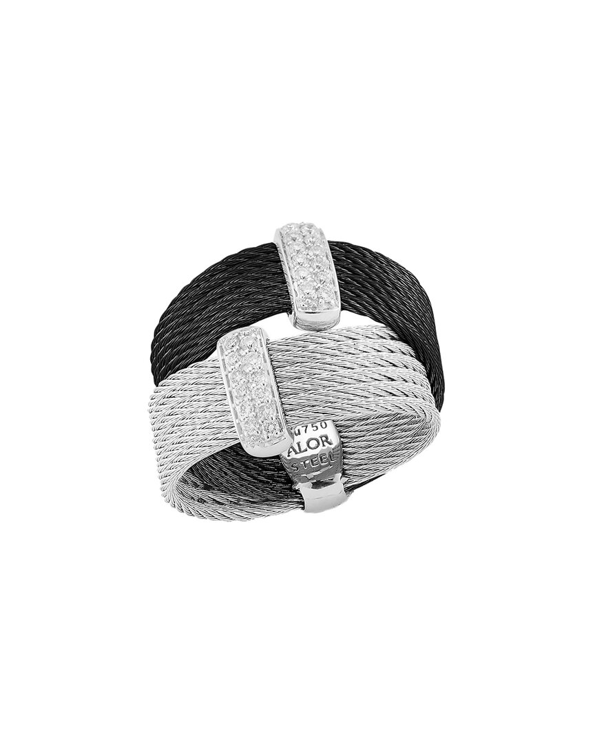 Alor Noir 18k 0.20 Ct. Tw. Diamond Cable Ring