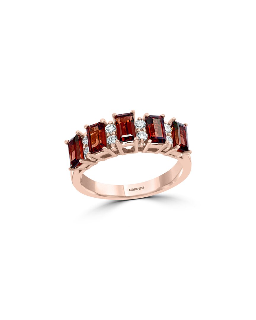 Effy Fine Jewelry 14k Rose Gold 2.34 Ct. Tw. Diamond & Garnet Ring
