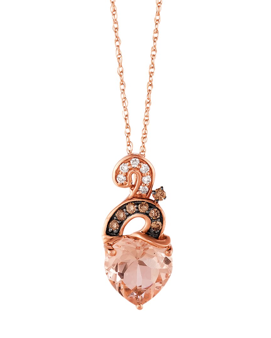 Le Vian ® 14k Strawberry Gold 1.41 Ct. Tw. Diamond & Morganite Pendant Necklace
