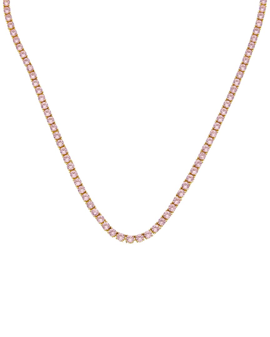 Juvell Pink Topaz Tennis Necklace