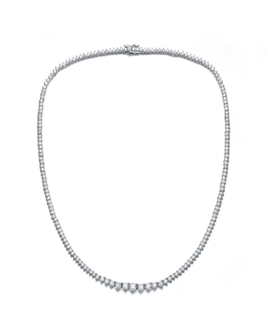 Genevive Silver Cz Graduated Tennis Necklace
