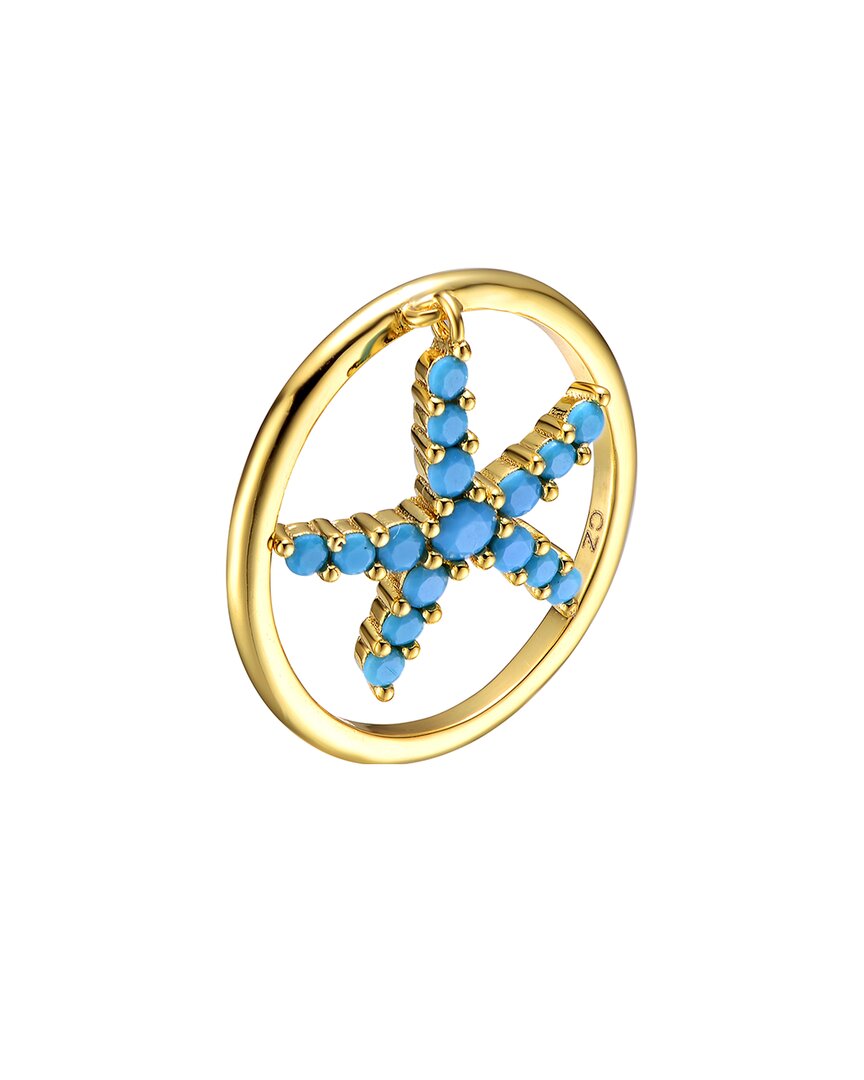 Shop Rachel Glauber 14k Plated Turquoise Ring