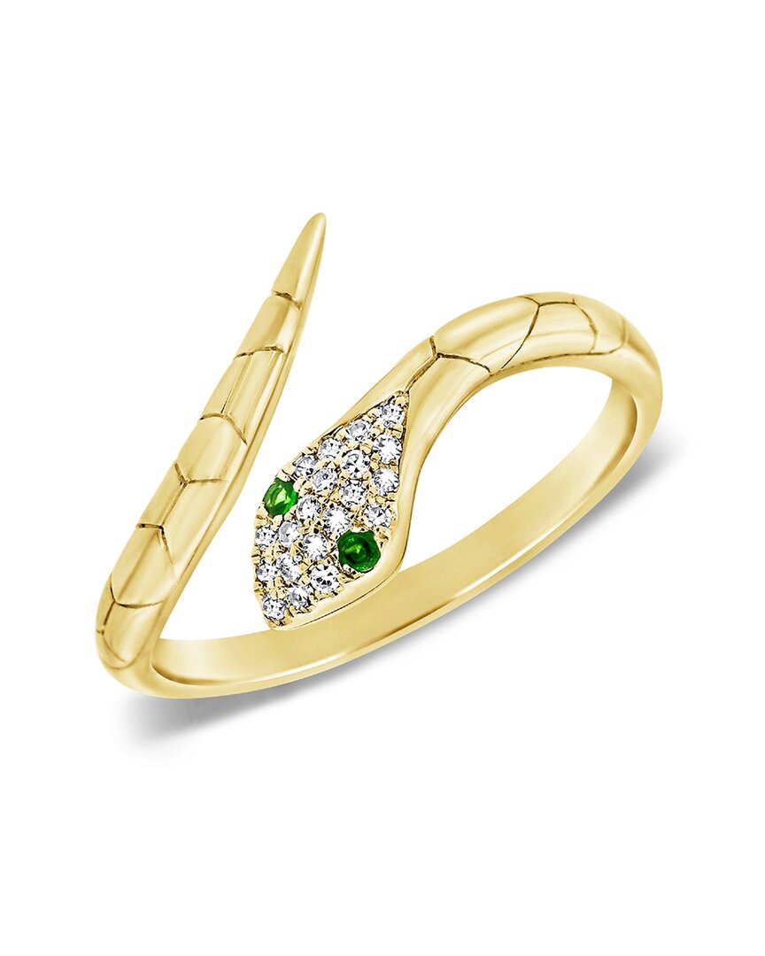 Sabrina Designs 14k 0.06 Ct. Tw. Diamond & Tsavorite Snake Ring