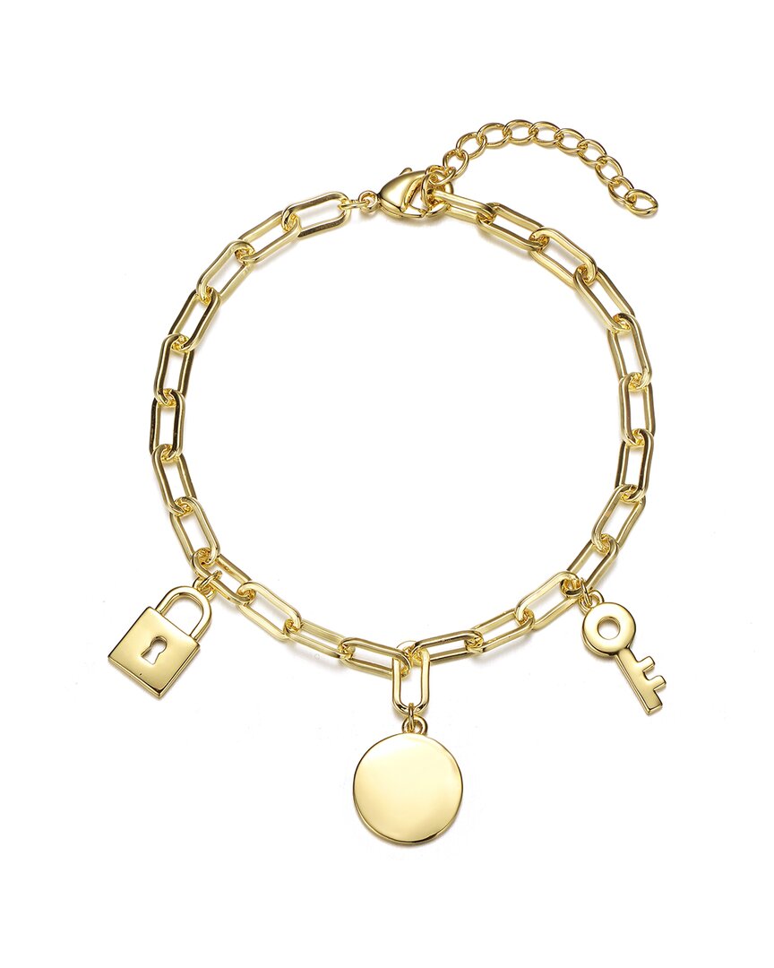 Rachel Glauber 14k Plated Link Chain Bracelet
