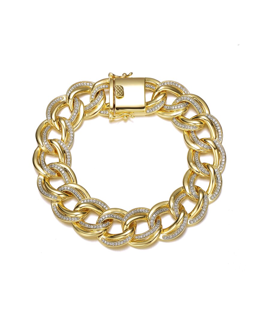 Shop Rachel Glauber 14k Plated Cz Link Chain Bracelet