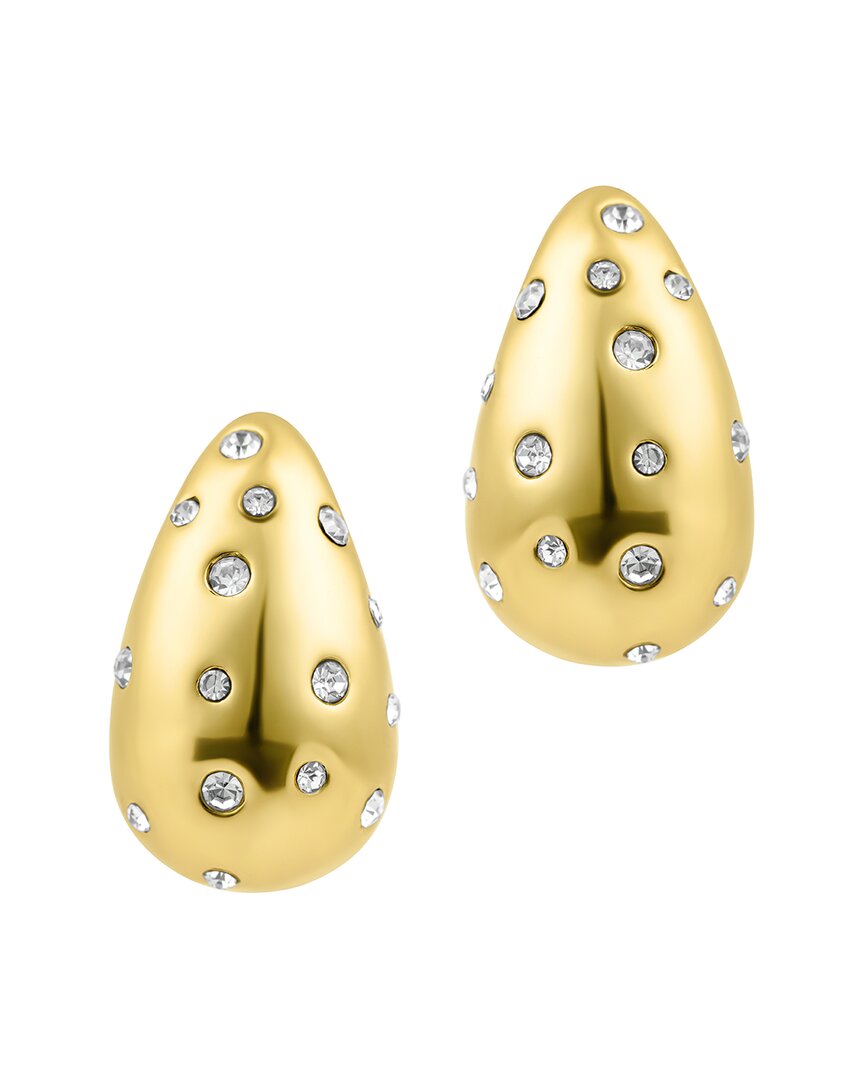 Adornia 14k Gold Plated Clear Crystal Teardrop Earrings