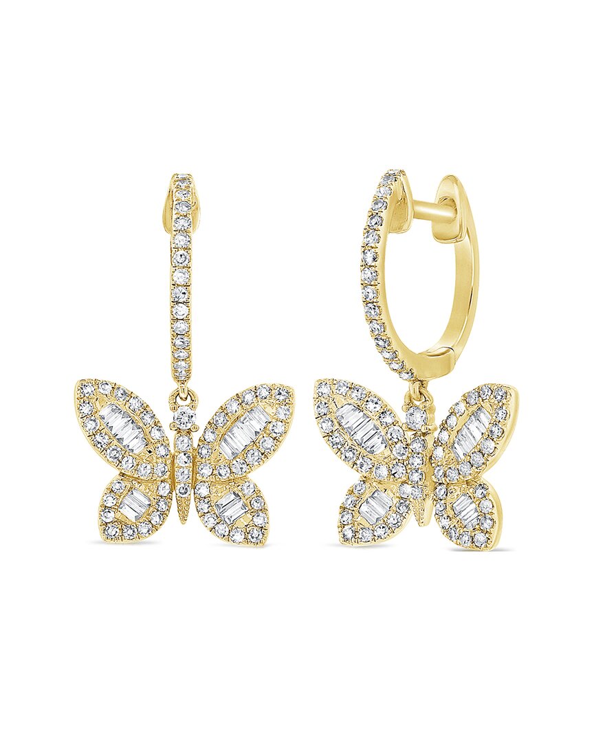 Sabrina Designs 14k 0.86 Ct. Tw. Diamond Butterfly Dangle Earrings