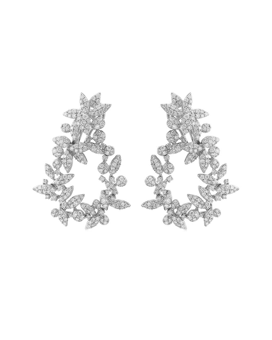 Sabrina Designs 18k 4.90 Ct. Tw. Diamond Flower Cluster Dangle Earrings
