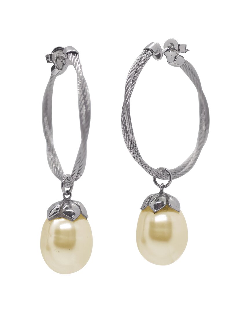 Alor South Sea Pearl Hoop Earring In Yellow In Metallic