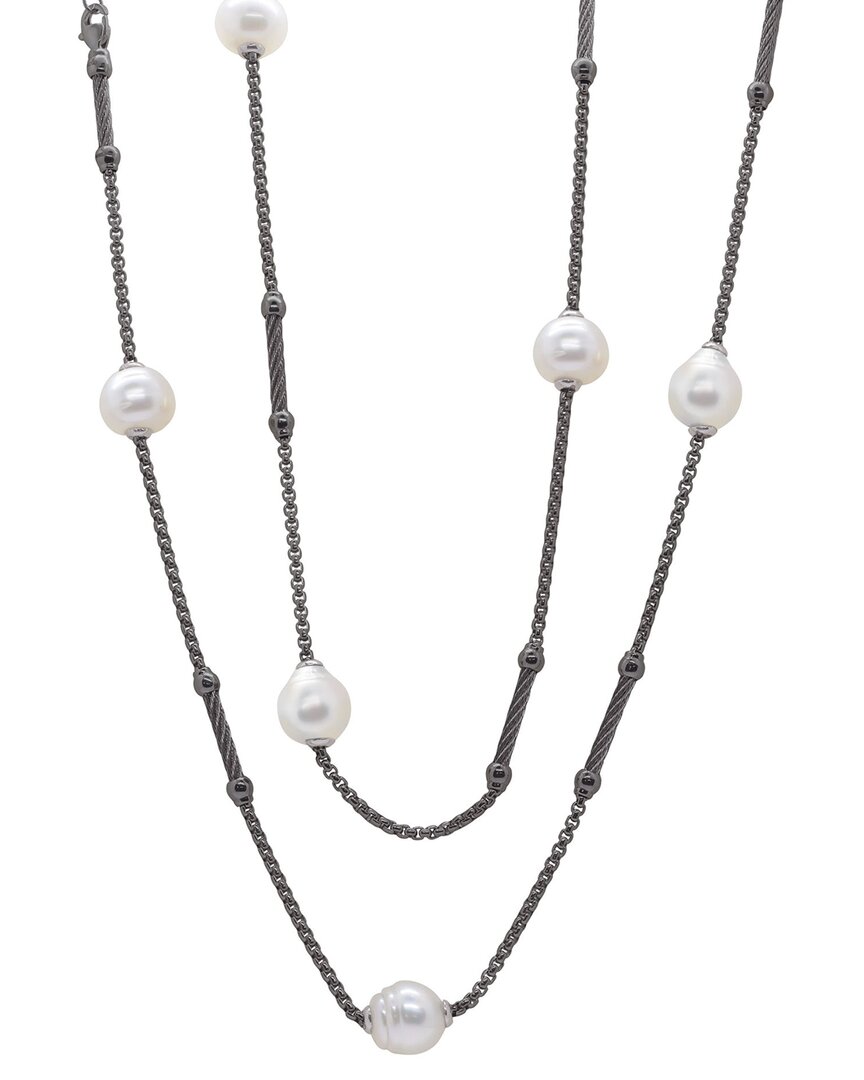 Alor Noir Stainless Steel 11-12mm Pearl Necklace