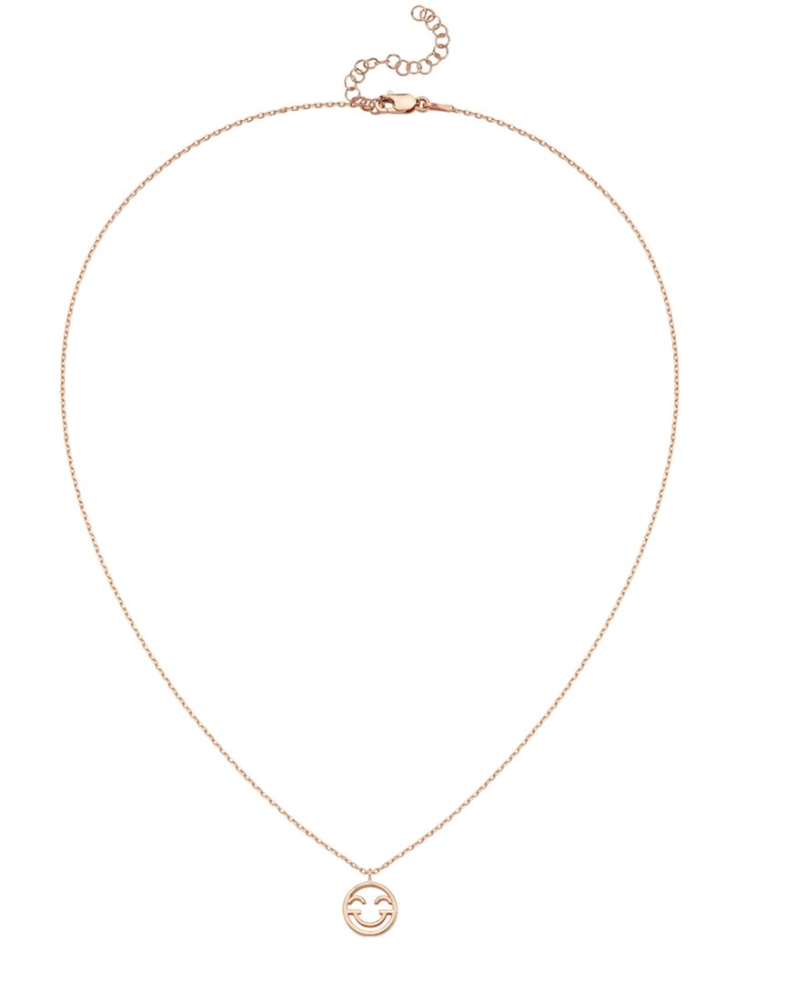 Amorium 18k Rose Gold Vermeil Cz Smiley Necklace