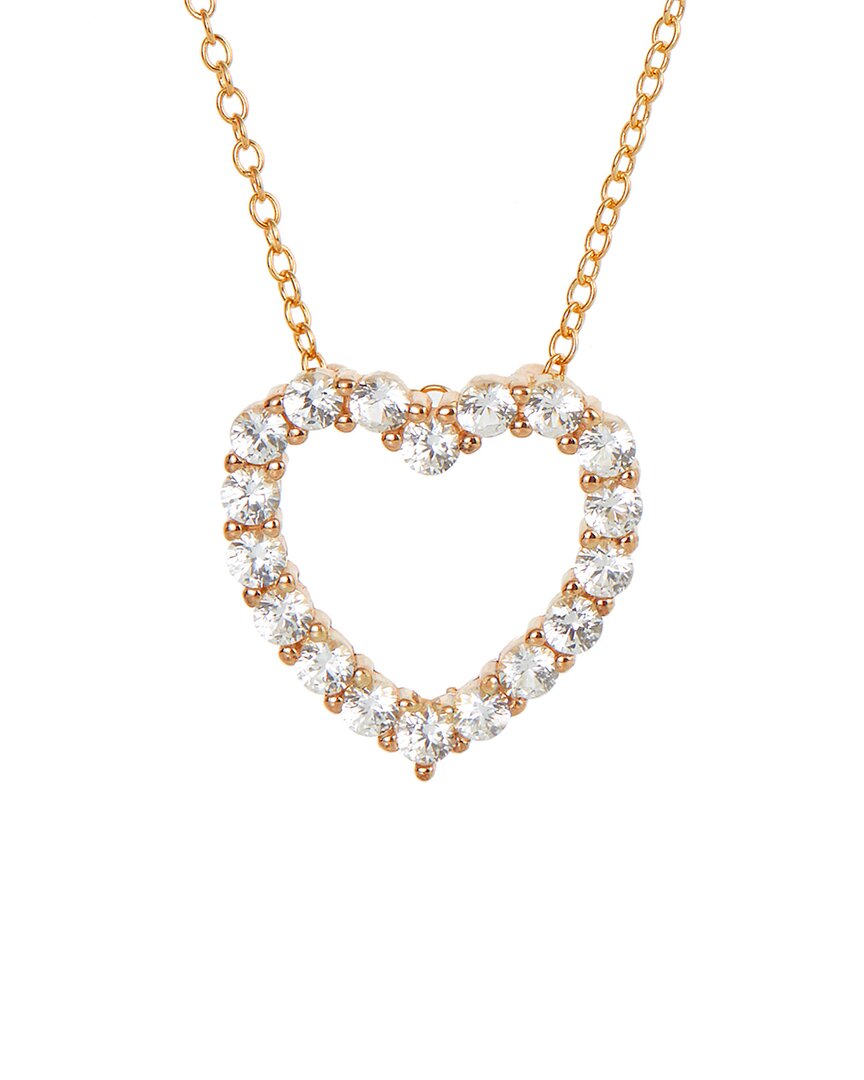 Savvy Cie 18k Rose Gold Vermeil Sapphire Heart Necklace