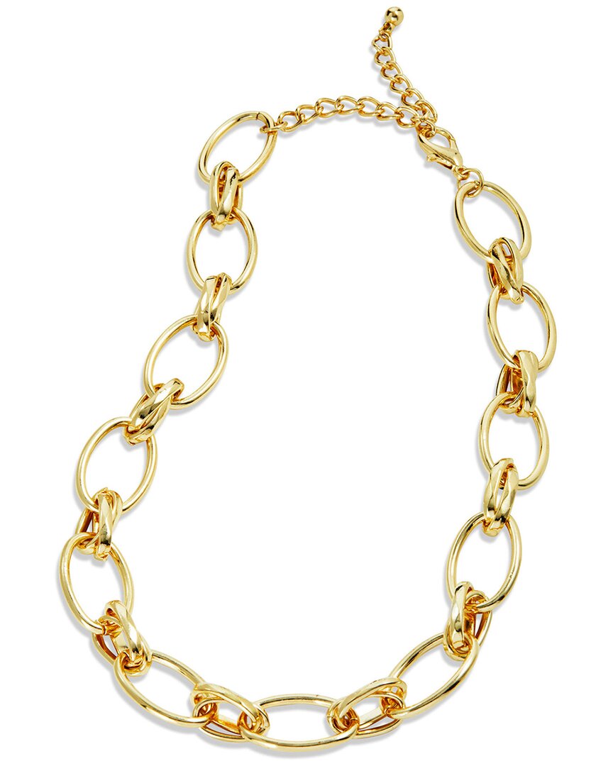 Savvy Cie 18k Plated Chunky Open Link Necklace