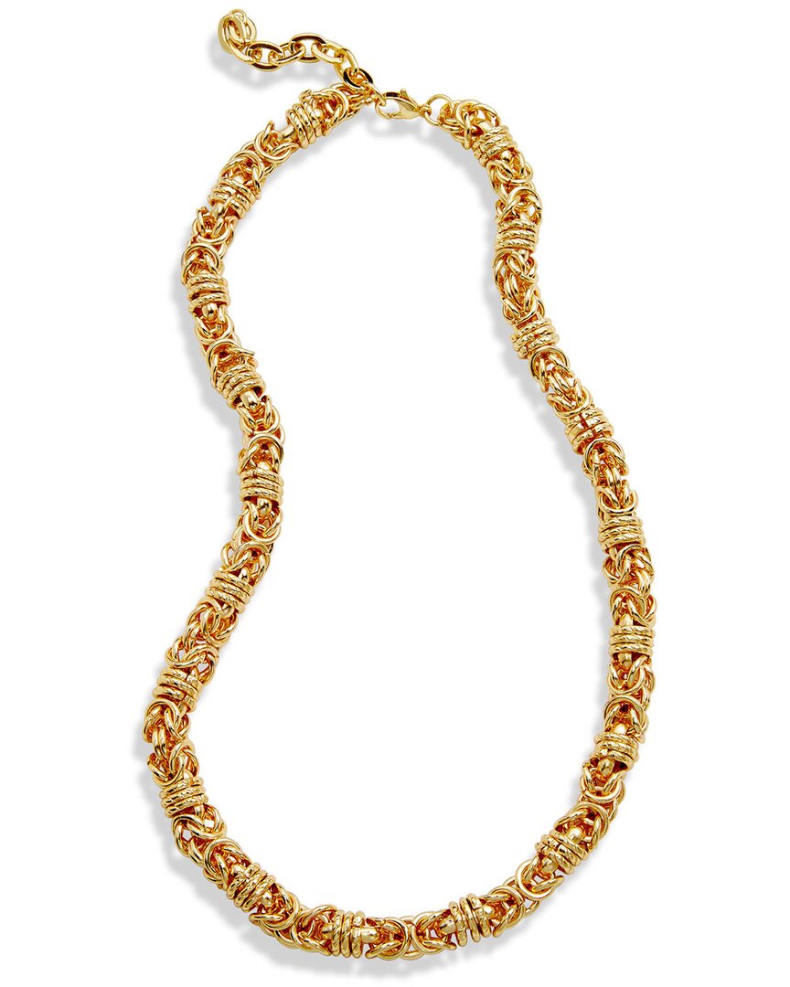 Savvy Cie 18k Plated Chunky Byzantine Necklace In Gold