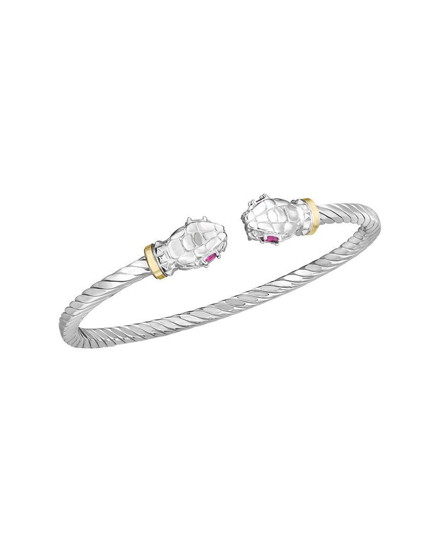 PHILLIP GAVREIL PHILLIP GAVRIEL 18K & SILVER RUBY CUFF BRACELET