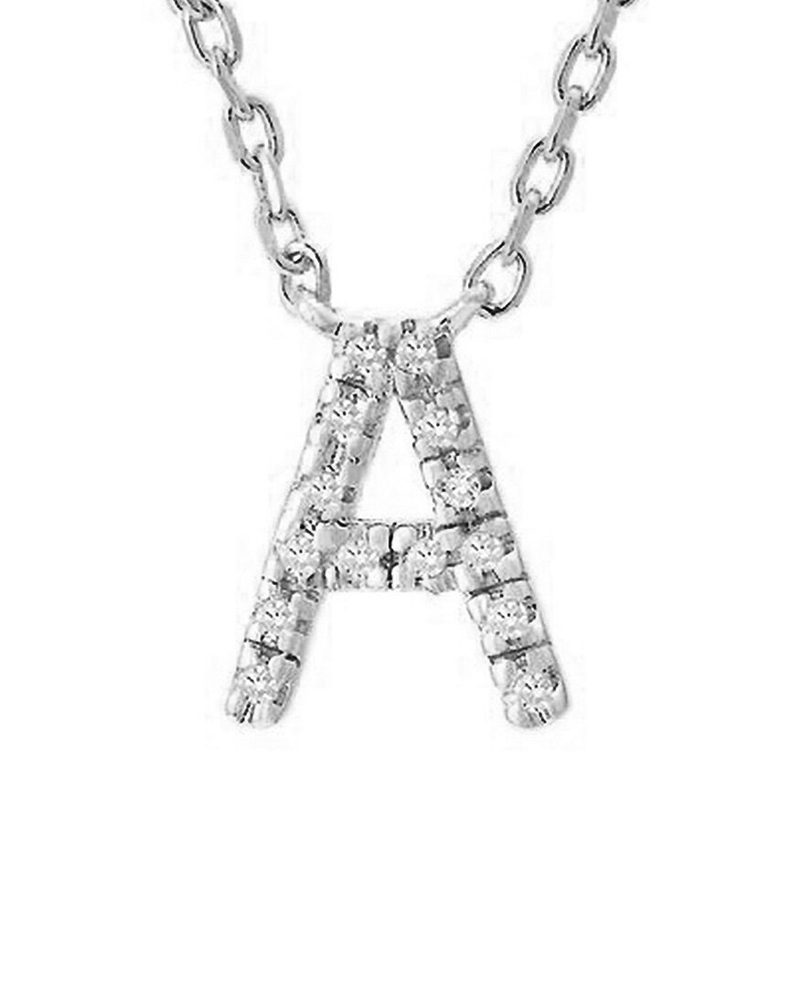 Jane Basch Silver Diamond Initial Necklace (a-z)