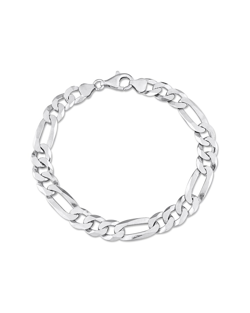 Italian Silver Flat Figaro Chain Bracelet