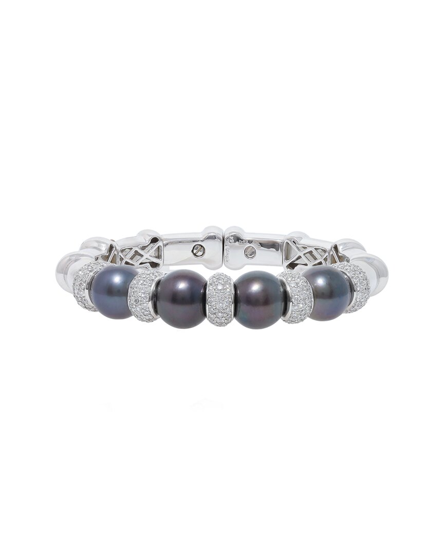 Diana M. Fine Jewelry 18K 3.17 ct. tw. Diamond 11.5mm Pearl Bracelet