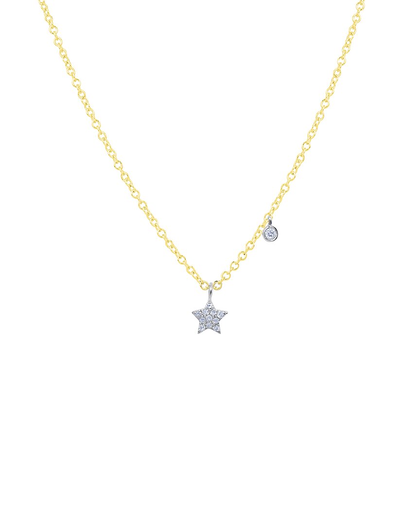 Meira T 14k Two-tone 0.05 Ct. Tw. Diamond Star Necklace In Gold