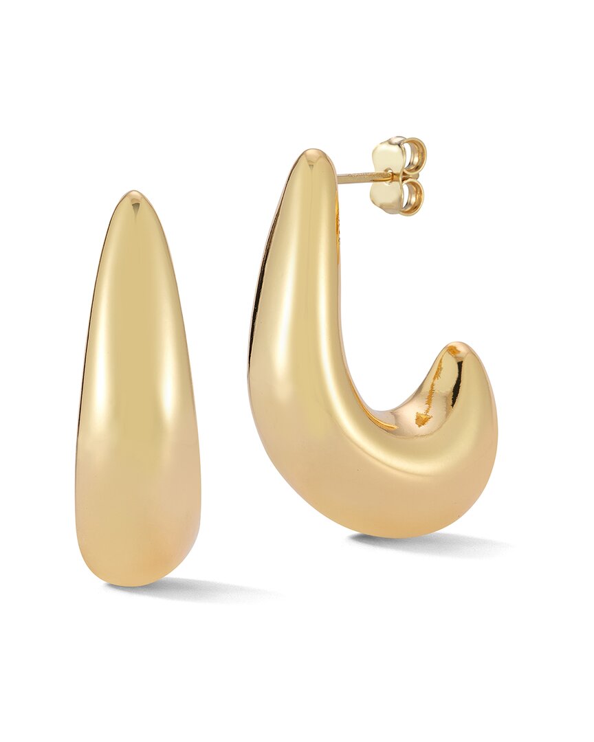 Chloe & Madison Chloe And Madison Jewelry Plated Statement J Hoops In Gold