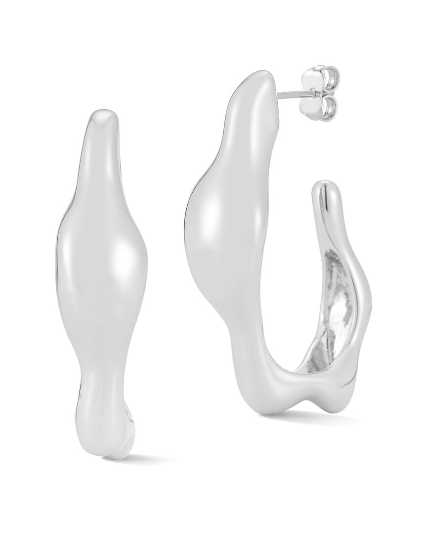 Chloe & Madison Chloe And Madison Jewelry Puffed J Hoops In Metallic