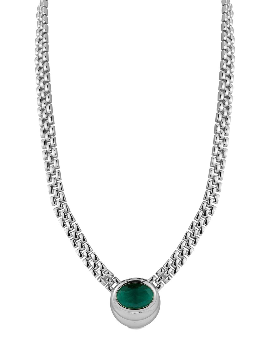 Chloe & Madison Chloe And Madison Jewelry Cz Pendant Necklace In Gray