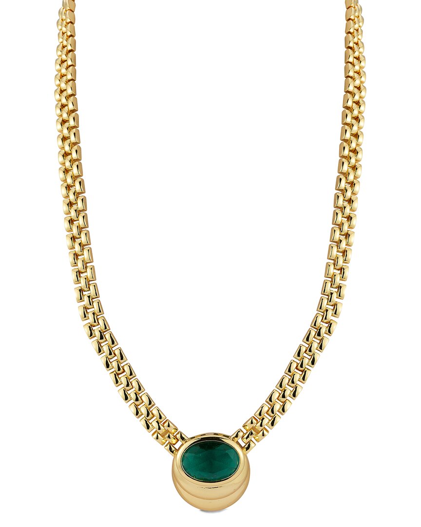 Chloe & Madison Chloe And Madison Jewelry 18k Plated Cz Pendant Necklace In Gold
