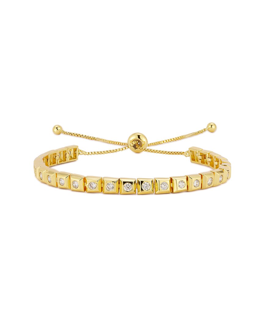 Chloe & Madison Chloe And Madison Jewelry 18k Plated Cz Square Bracelet