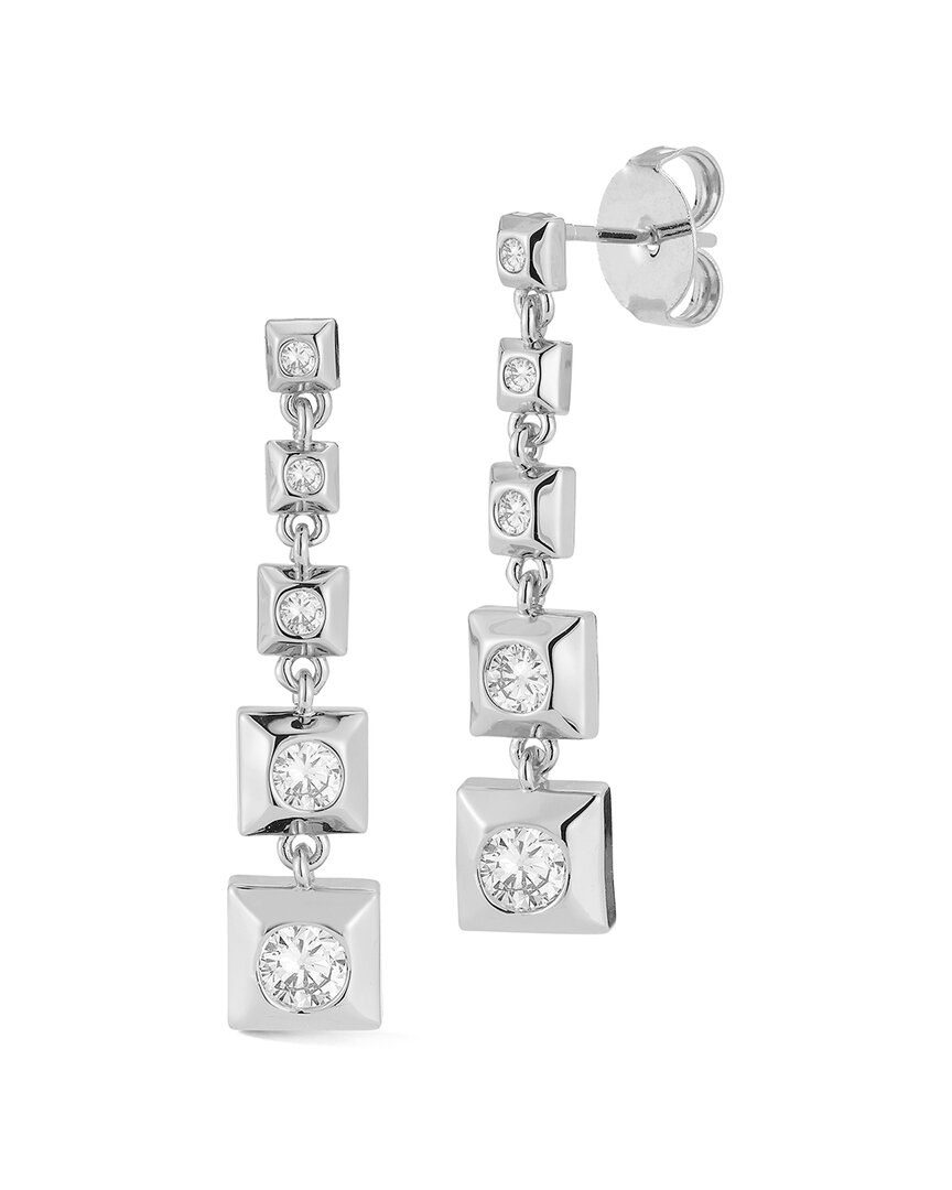 Chloe and Madison Jewelry CZ Graduated Drop Earrings