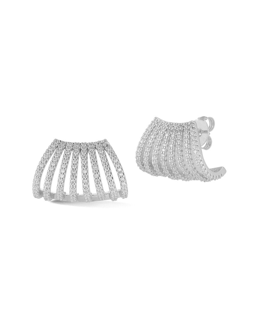 Chloe & Madison Chloe And Madison Jewelry Cz Fancy Cage Earrings In Metallic