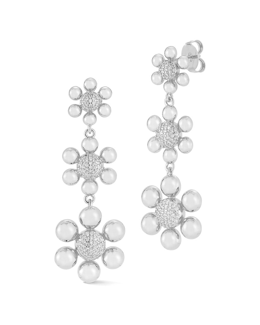 Chloe and Madison Jewelry CZ Graduating Flower Drop Earrings