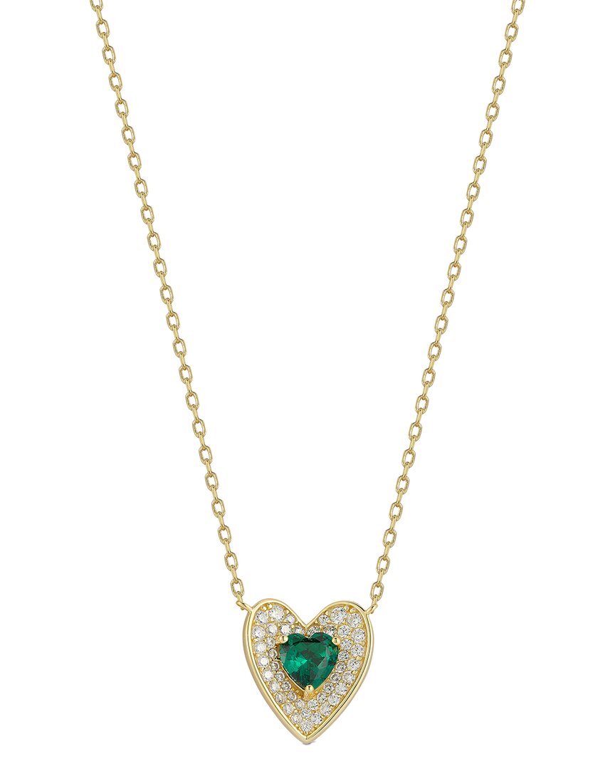 Sphera Milano Double Heart Cz Pendant Necklace