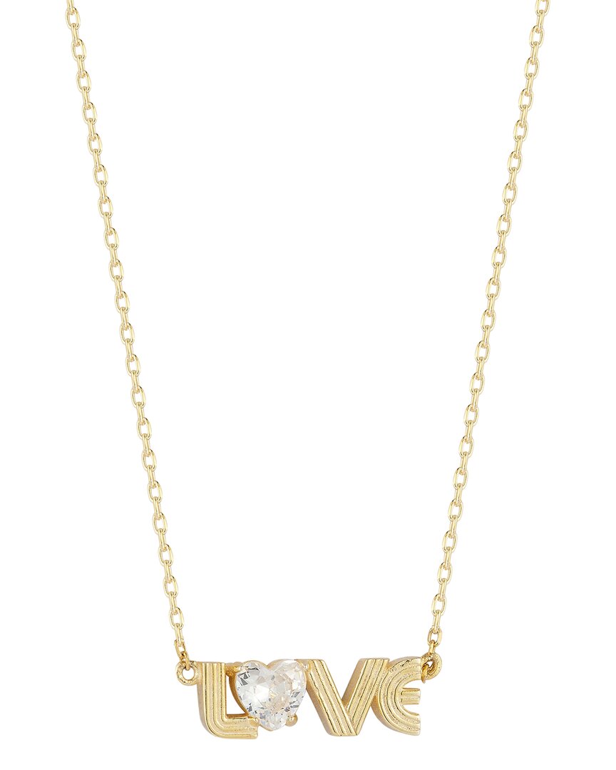 Sphera Milano 14k Over Silver Cz Love Necklace