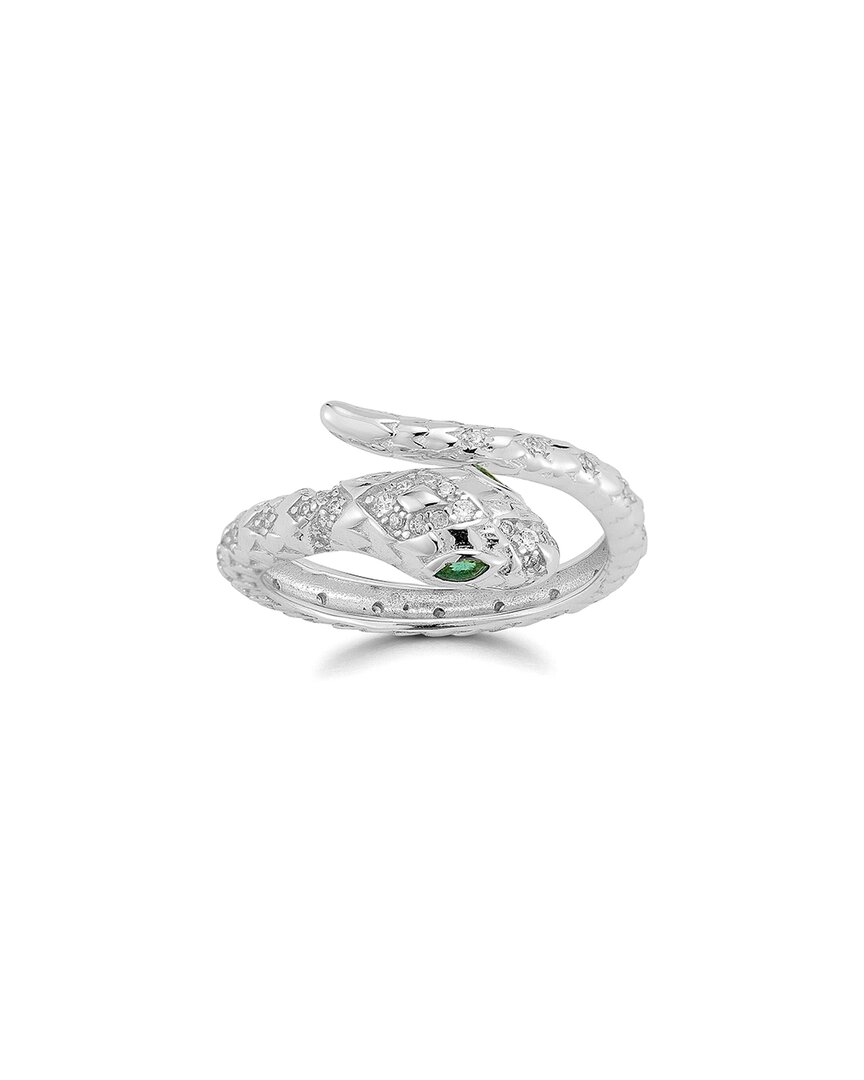 Sphera Milano Silver Cz Snake Bypass Ring