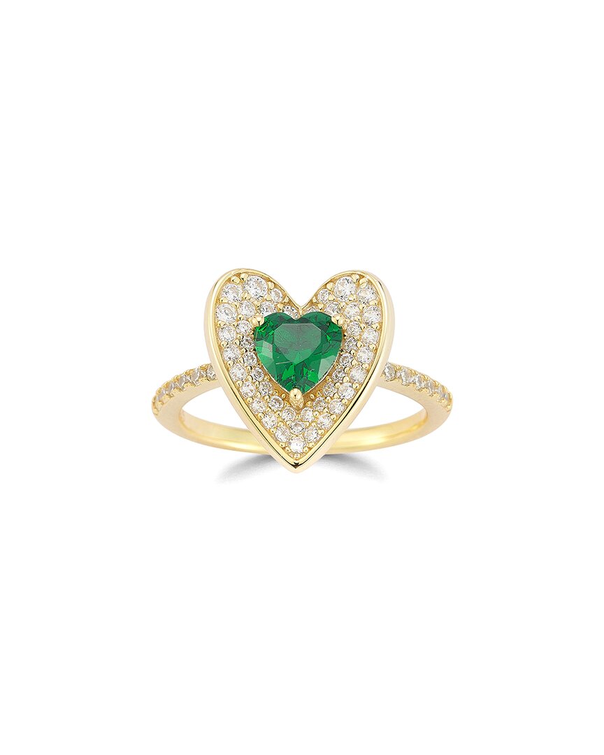 Sphera Milano 14k Over Silver Cz Heart Ring