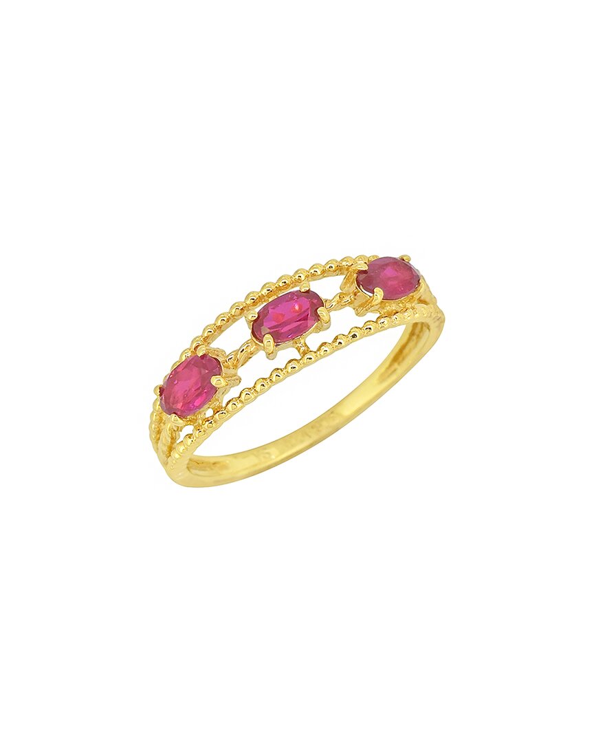 Tiramisu 14k Plated 0.30 Ct. Tw. Lab Created Ruby Ring