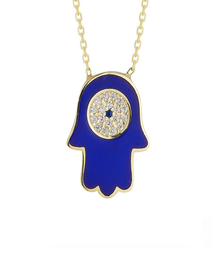 Sphera Milano 14k Over Silver Cz Hamsa Necklace