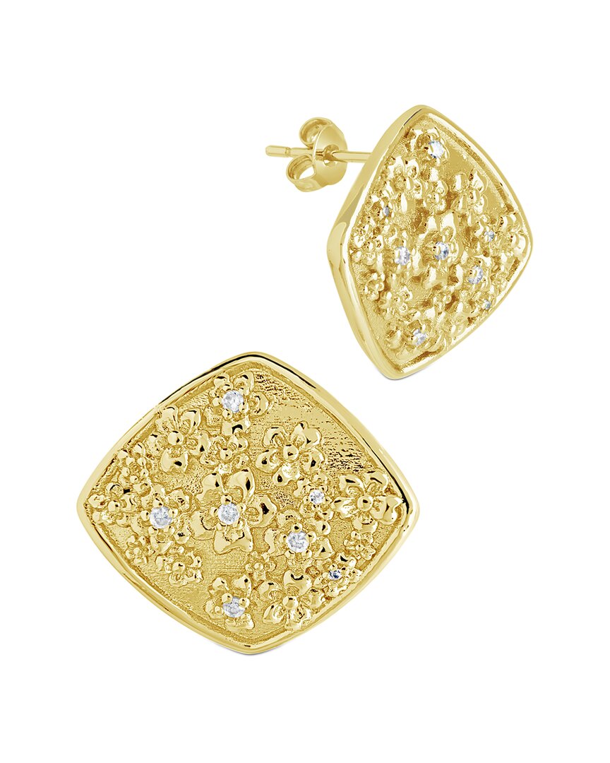 Sterling Forever 14k Plated Cz Ophelia Floral Studs
